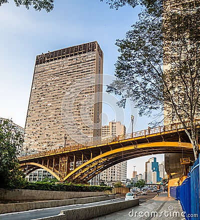 Santa Ifigenia Viaduct - Sao Paulo, Brazil Editorial Stock Photo