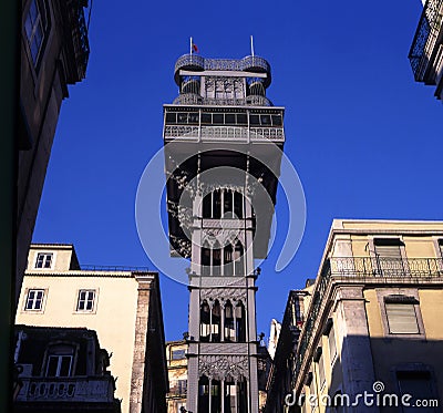 Santa Justa Elevator Stock Photo