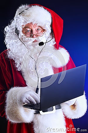 Santa laptop Stock Photo