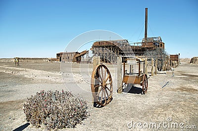 Santa Laura old Saltpeter Works in the Atacama Desert Stock Photo