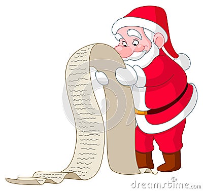 Santa with list Vector Illustration