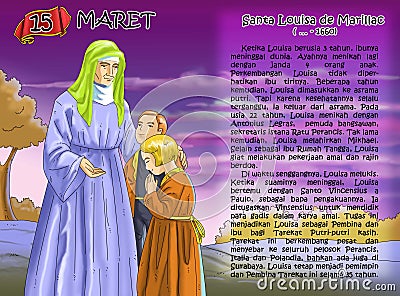 Santa Louisa de Marillac christian Calendar idea page Stock Photo