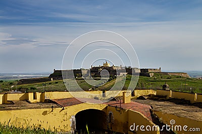 Santa Luzia fort seen from over the defensive walls of Elvas Stock Photo