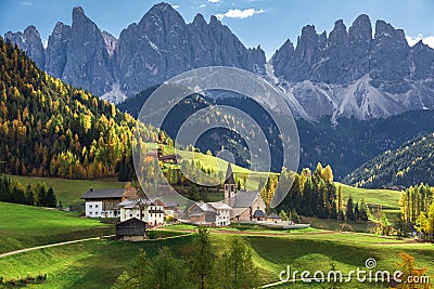 Santa Maddalena village, Italy, Europe Stock Photo