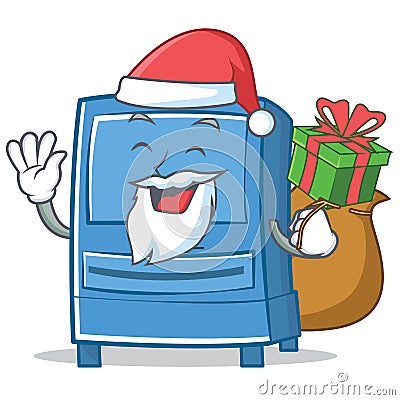 Santa mailbox character cartoon style Vector Illustration