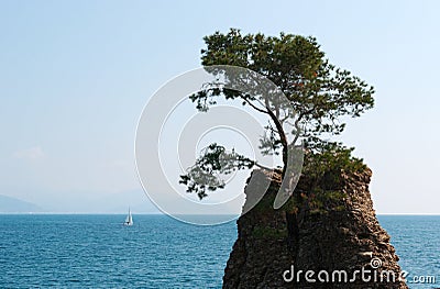 The Rock of Cadrega, Santa Margherita Ligure, Genoa, Liguria, Italy, Italian Riviera, Europe Stock Photo
