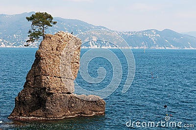 The Rock of Cadrega, Santa Margherita Ligure, Genoa, Liguria, Italy, Italian Riviera, Europe Stock Photo
