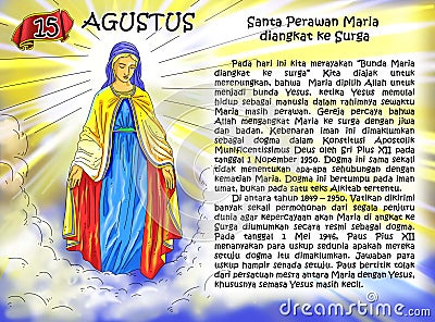Santa Maria calendar christian idea page Stock Photo