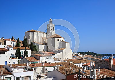 Santa Maria church (Cadaques, Costa Brava, Spain) Stock Photo