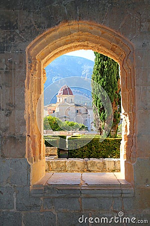 Santa Maria de la Valldigna Simat Monastery Spain Stock Photo