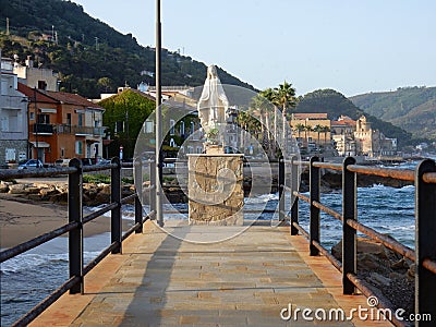 Santa Maria di Castellabate - Statue of the Madonna on the jetty Editorial Stock Photo