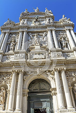 Santa Maria Giglio Zobenigo Church Baroque Facade Venice Italy Stock Photo