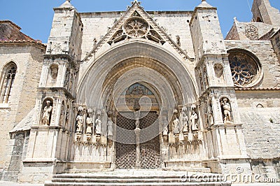 Santa Maria la Mayor Basilic Church - Morella - Spain Stock Photo