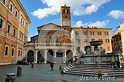 Santa Maria in Trastevere Editorial Stock Photo