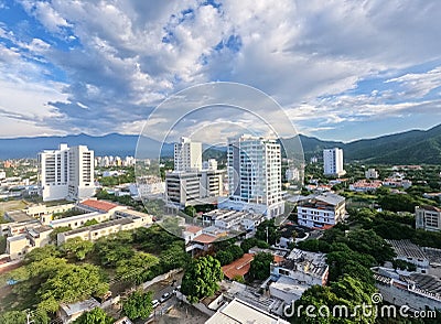 Santa Marta city and mountains view from top, Colombia Stock Photo