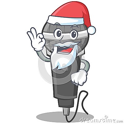Santa microphone cartoon character design Vector Illustration