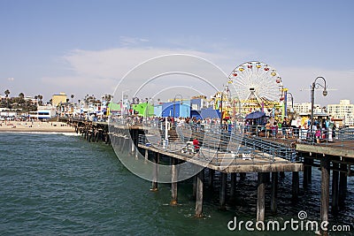 Santa Monica Beach Pier Editorial Stock Photo