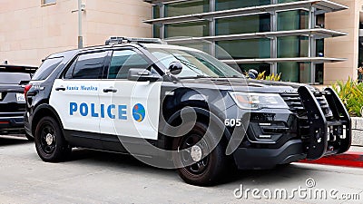 Santa Monica, California: Santa Monica Police Car Editorial Stock Photo