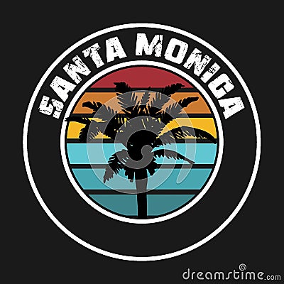 santa monica los angeles california Vector Illustration