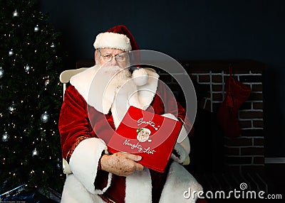 Santa Naughty List Stock Photo