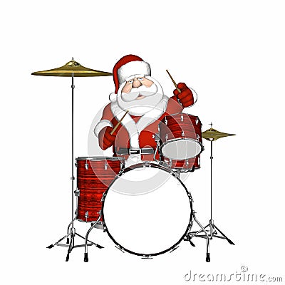 Santa Playing Drums 2 Stock Photo