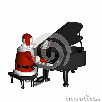 Santa Playing a Piano Stock Photo