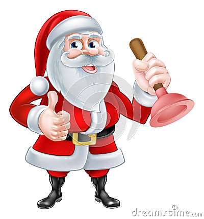 Santa Plumber Vector Illustration