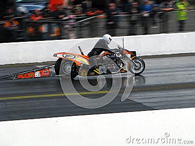 Santa Pod - UEM Super Twin Bike Editorial Stock Photo