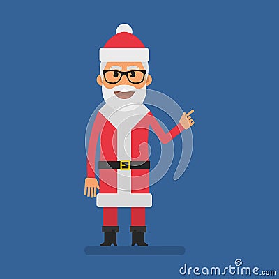 Santa pointing finger at Vector Illustration