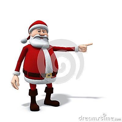 Santa pointing left Cartoon Illustration