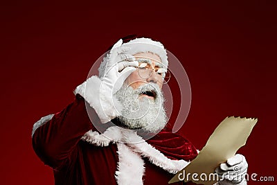 Santa Reading List Stock Photo