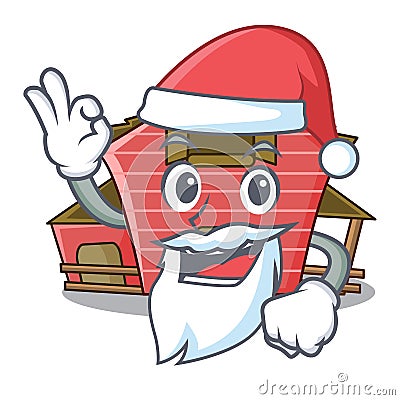 Santa red storage barn isolated on mascot Vector Illustration