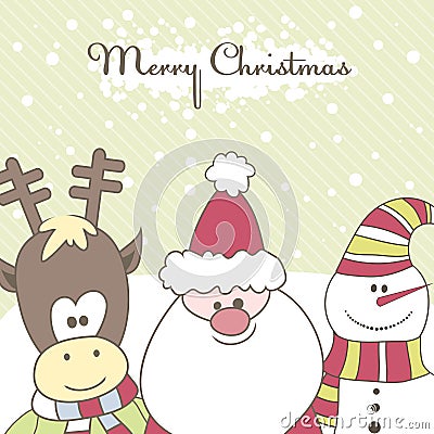 Santa, Reindeer, snow man. Vector illustration Vector Illustration