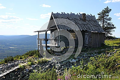 Santa`s cottage in summer Stock Photo