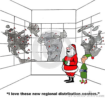 Santa's Distribution Centers Stock Photo