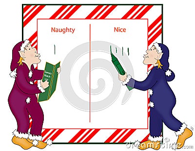 Santa's Naughty and Nice List Vector Illustration