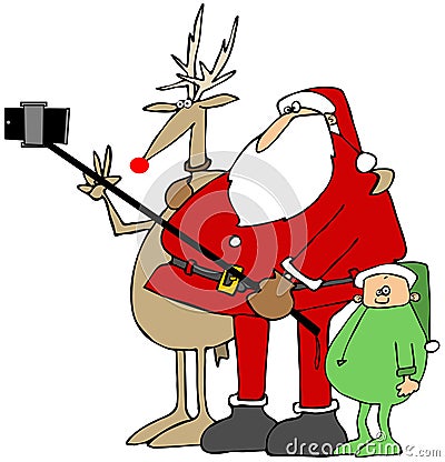 Santa's new selfie stick Stock Photo