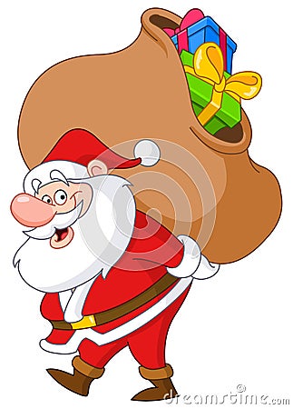 Santa with sack Vector Illustration