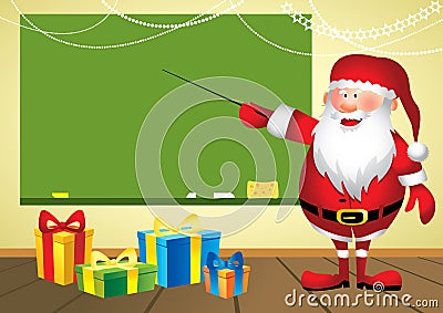 Santa in school - Illustration Vector Illustration