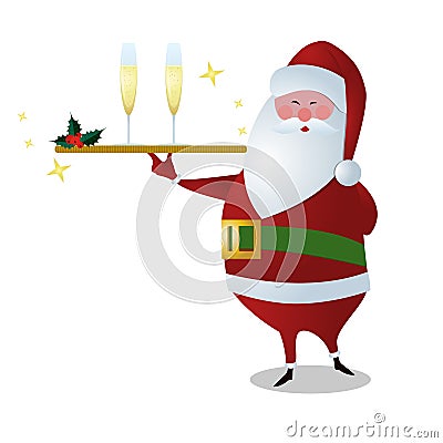 Santa serving drinks Stock Photo