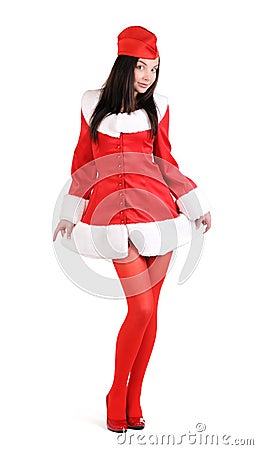 Santa girl stewardess stylize Stock Photo