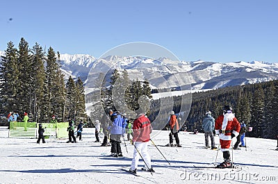 Santa Sighting; A Christmas Miracle, Beaver Creek, Vail Resorts, Avon, Colorado Editorial Stock Photo