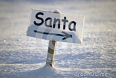 Santa signboard Stock Photo