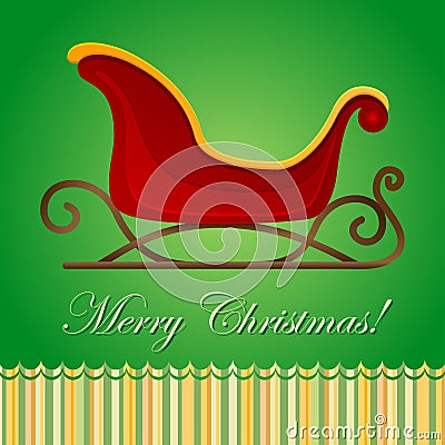 Santa sleigh Christmas card Vector Illustration