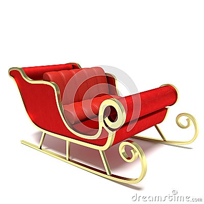 Santa Sleigh Cartoon Illustration