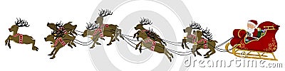 Santa on sleigh Vector Illustration