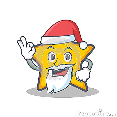 Santa star character cartoon style Vector Illustration