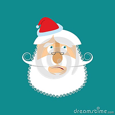 Santa surprised Emoj. Vector Illustration