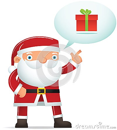 Santa Talking about gift Vector Illustration