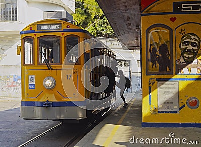Santa Teresa Tram in Rio Editorial Stock Photo